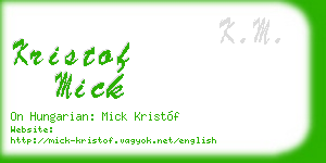 kristof mick business card